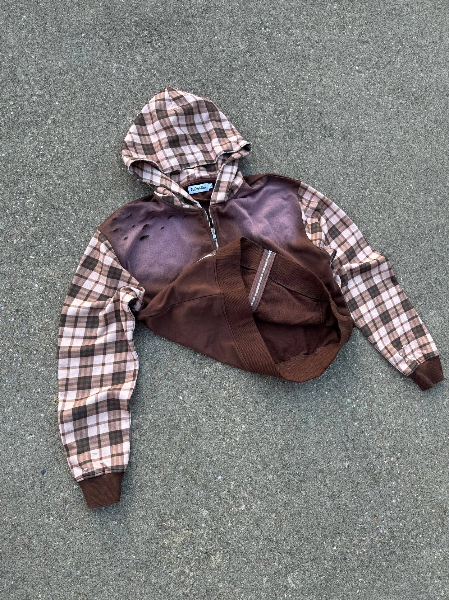Mocha Plaid Zip Up