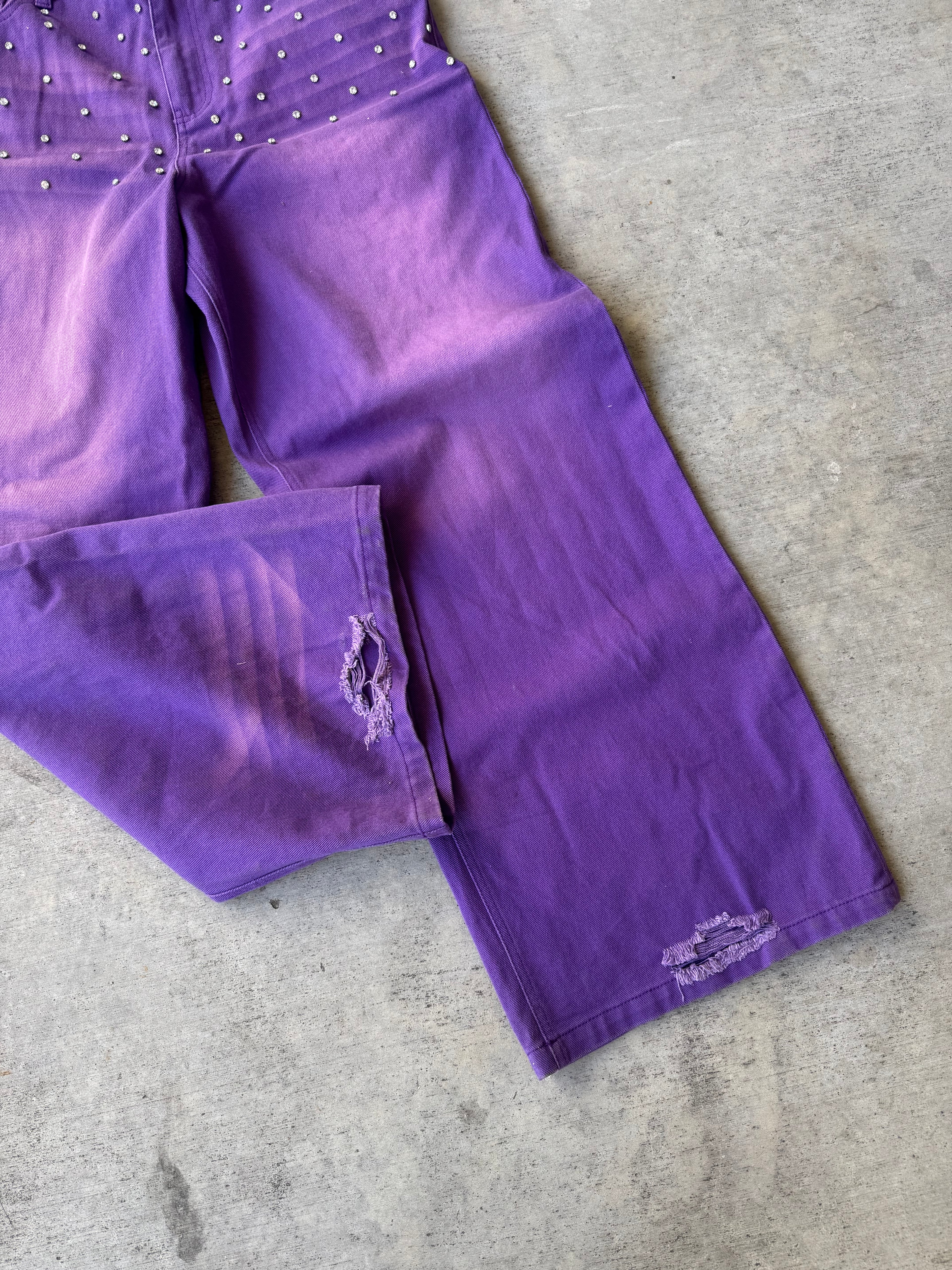 “Purple Reign” Rhinestone Denim