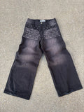 Black Rhinestone Denim