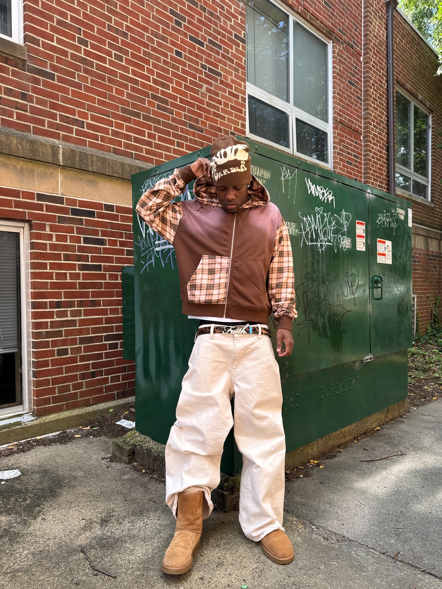 Mocha Plaid Zip Up