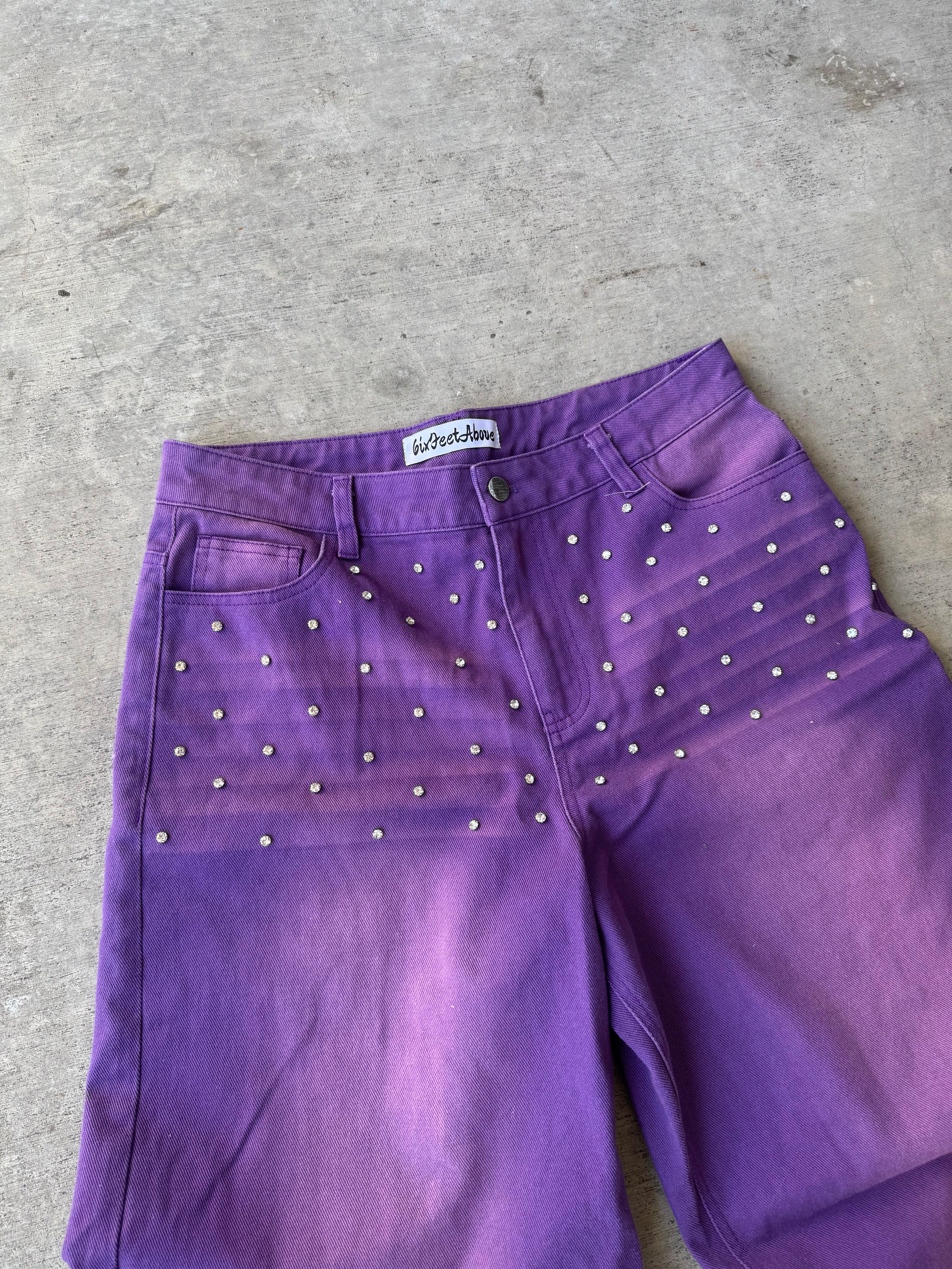 “Purple Reign” Rhinestone Denim